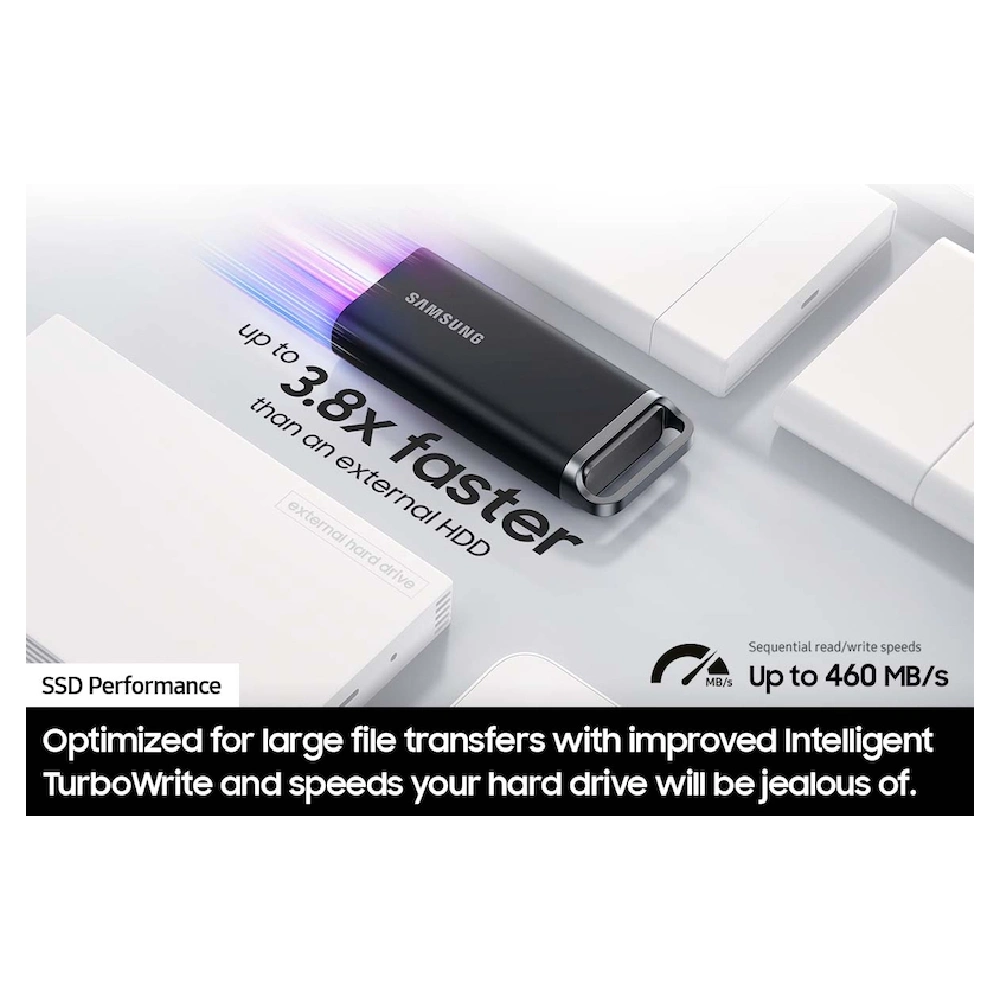 Samsung External SSD 2TB T5 EVO (With USB 3.2) Black view 3
